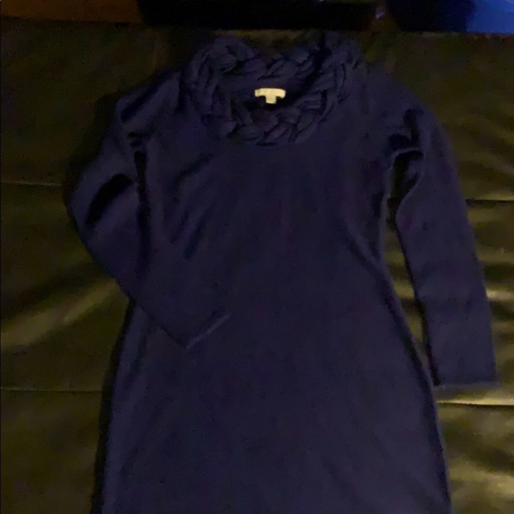 New York and Co navy blue sweater dress